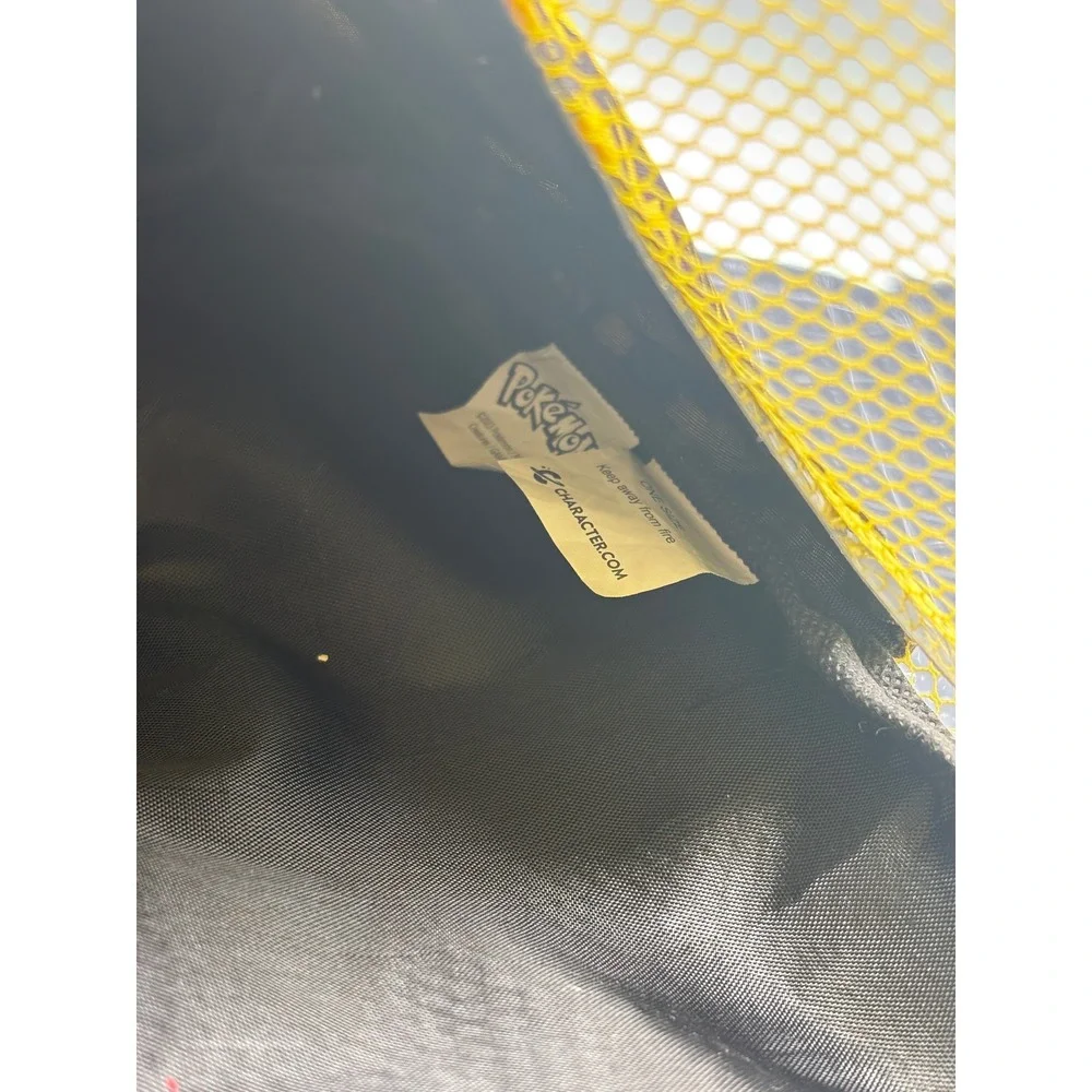 Pokemon Pikachu Drawstring Swim Bag Yellow Mesh Backpack 3D Ears Character.com